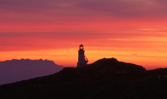 The Anacapa Island Lighthouse at sunset